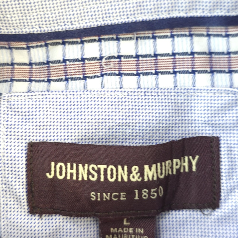 Johnston Murphy‎ Shirt Large Long Sleeve Button Up Multicolor Check Pocket - Picture 3 of 8